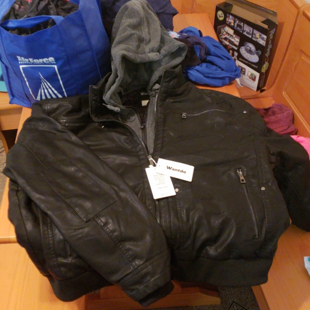 Mens leather style jacket
